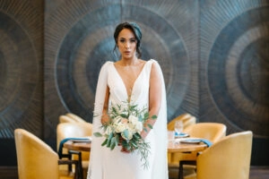 Tabitha dress with pearl cape