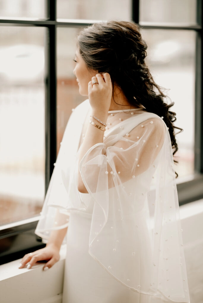 pearl bridal gown pearl topper for wedding dress bridal braid Grace + Ivory