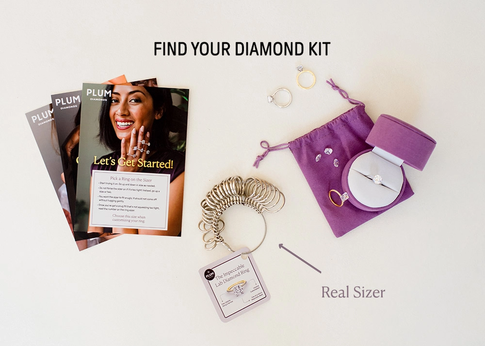 how to find your ring size kit from plum diamonds