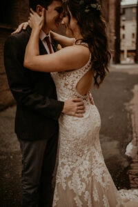 Claudia Noelle Photography - Grace + Ivory's Elle Dress keyhole beaded back with lace wedding dress