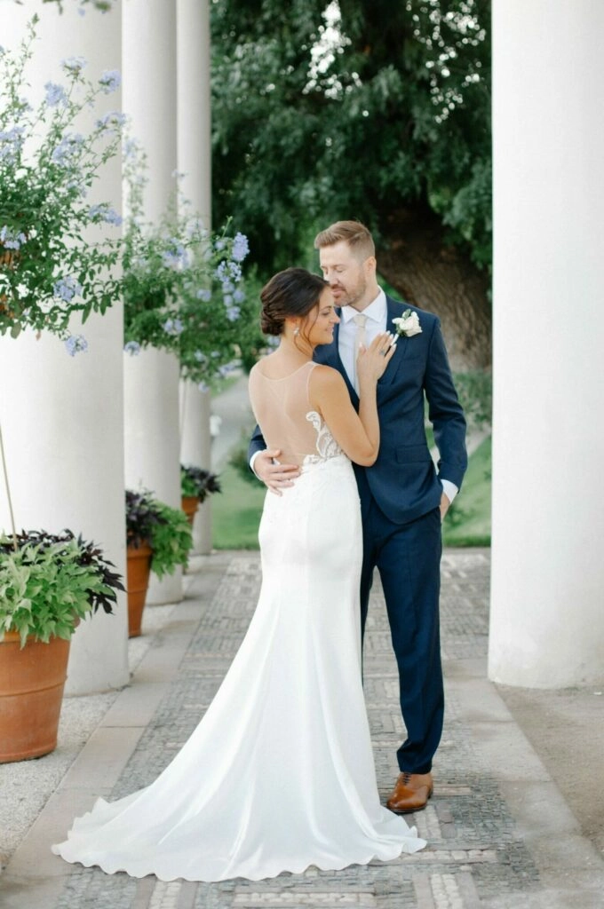 Grace and ivory Sienna dress destination wedding silk satin open back wedding dress